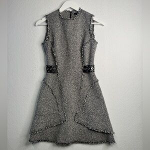 Alexander Wang Tweed A Line Fitted Mini Dress